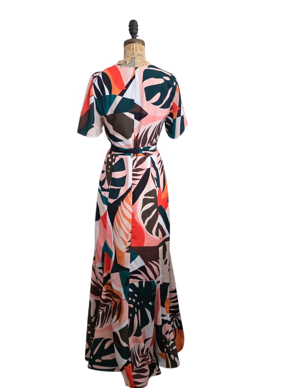 Anthropologie Hutch Kiera Tropical Leaf Wrap Maxi Dress M - Picture 4 of 5